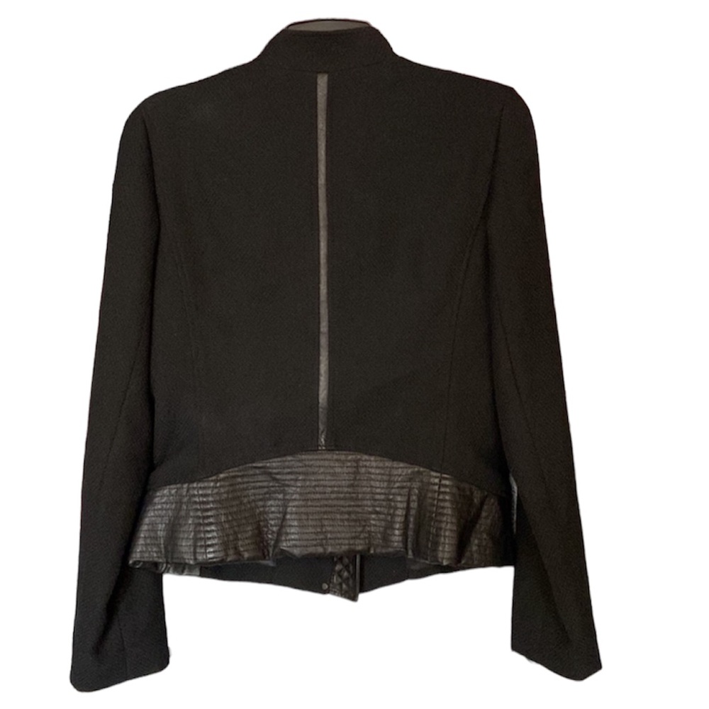 Vince | Textured Cotton Quilted Leather Black Jacket Casual Classic Luxury S